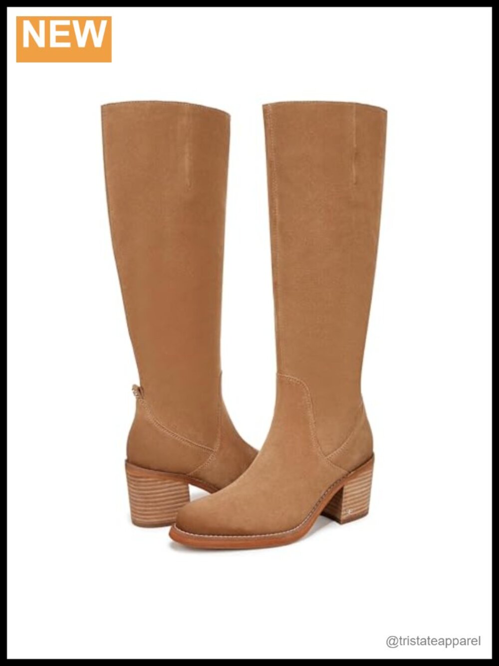 Sam Edelman Soyer Leather Knee-High Boot Block Heel Tall Boot